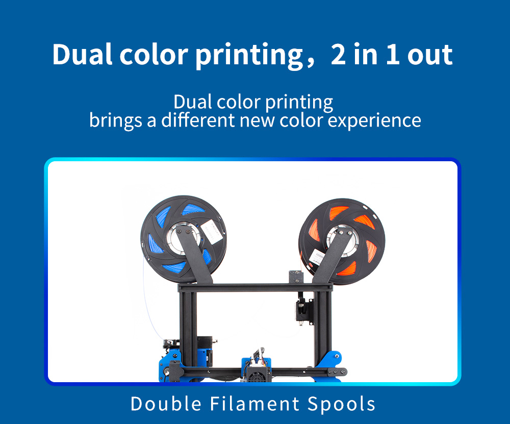 TRONXY XY-2 PRO 2E FDM 3D Printer 2-IN-1-OUT Nozzle Dual Ti-tan Extruder Removable Platform Printing Size 255x255x245mm