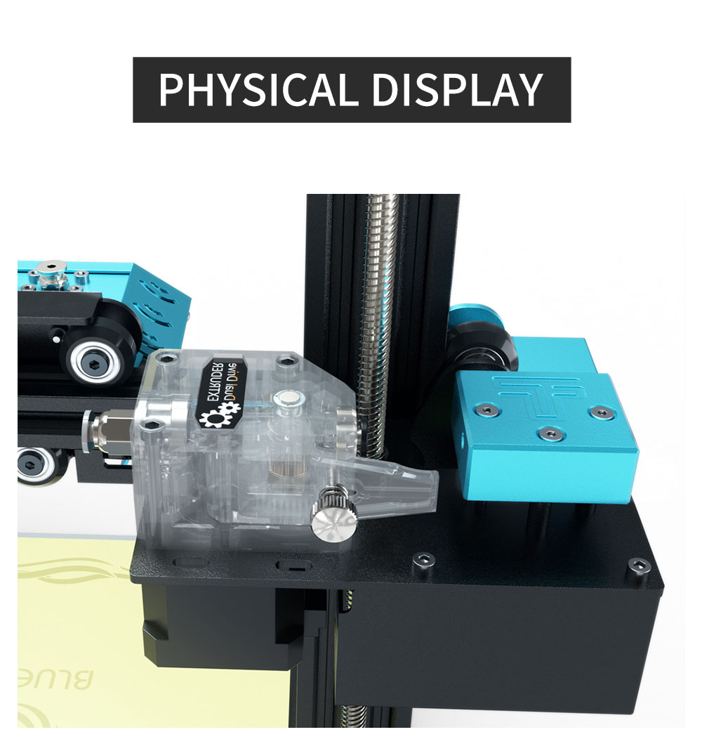 TWO TREES 3D Printer Bowden DDB Extruder Cloned Dual Drive Extruder Feeder for 3d Printer High Performance - Transparent