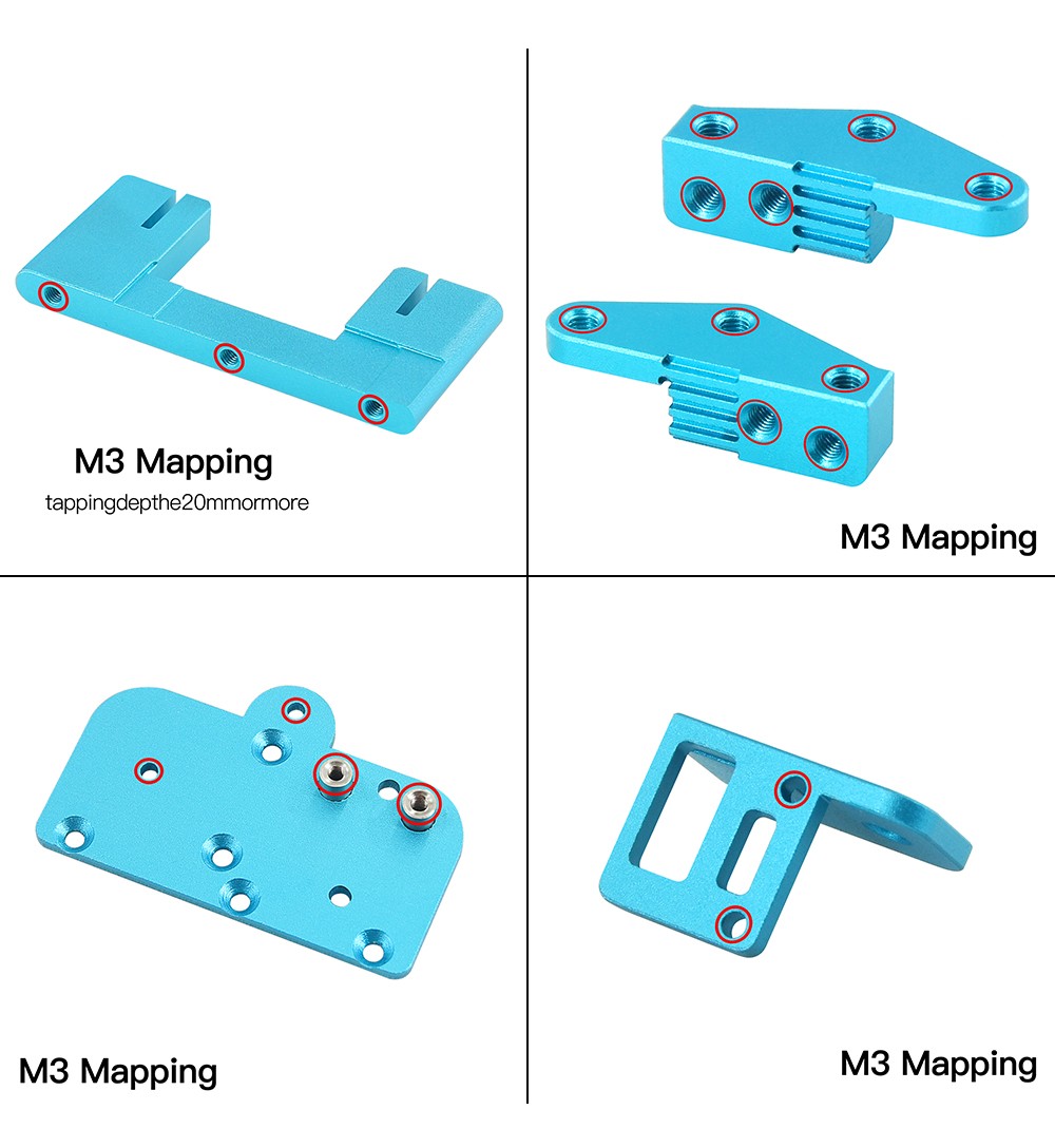 TWO TREES 3D Printer Parts Metal DIY Set BLV Upgrade Kit High Accuracy Belts Screws Aluminum Plate Linear Guide Slider 18 TWO TREES 3D Printer Parts Metal DIY Set BLV Upgrade Kit High Accuracy Belts Screws Aluminum Plate Linear Guide Slider