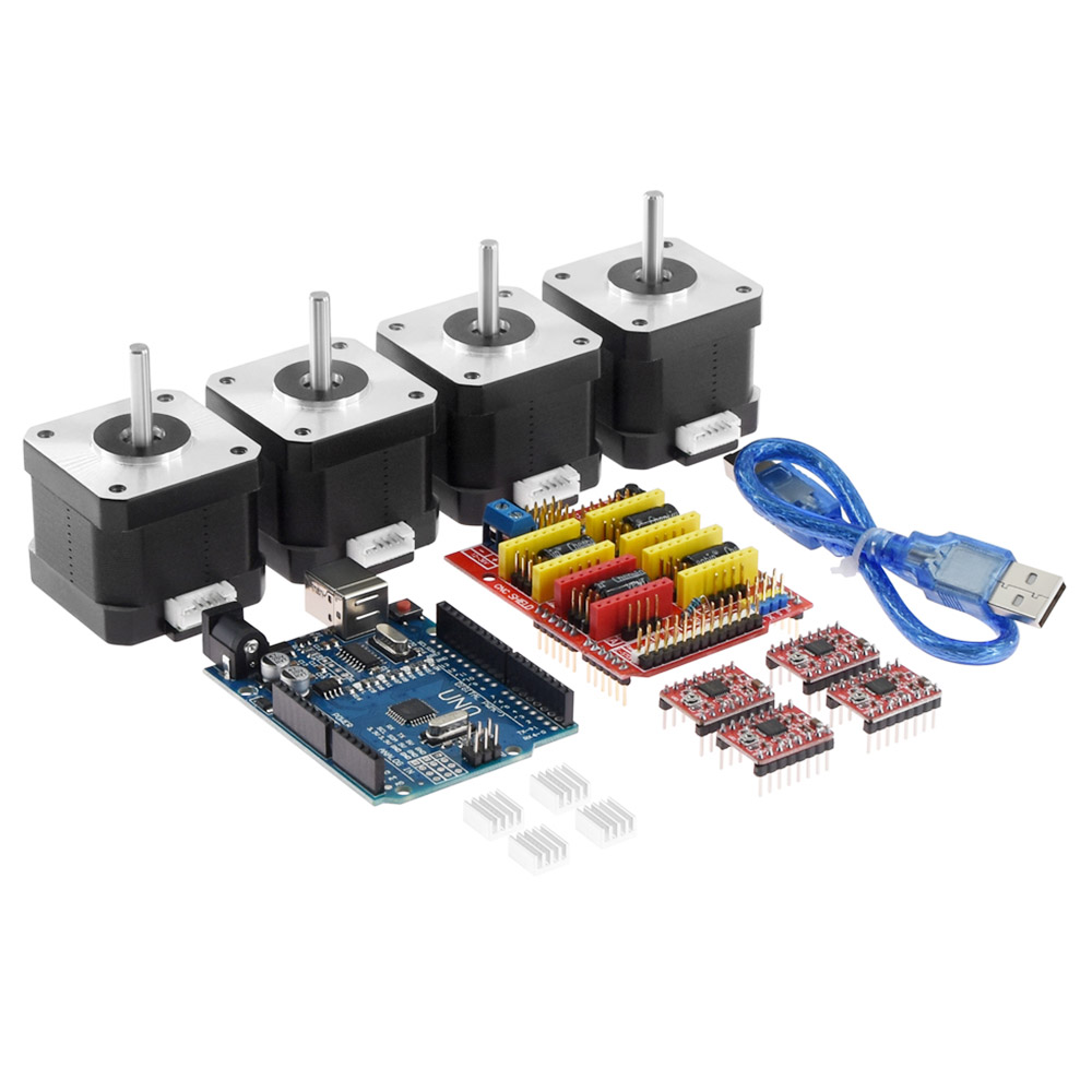 TWO TREES 4-Lead Nema17 Stepper Motor + CNC Shield V3 Engraving Machine 3D Printer + A4988 Driver Expansion Board UNO R3 12 TWO TREES 4-Lead Nema17 Stepper Motor + CNC Shield V3 Engraving Machine 3D Printer + A4988 Driver Expansion Board UNO R3