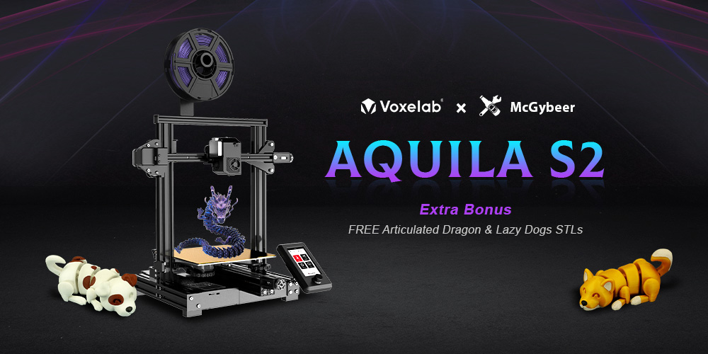 Voxelab Aquila S2 FDM 3D Printer N32 Printing Size 220x220x240 mm