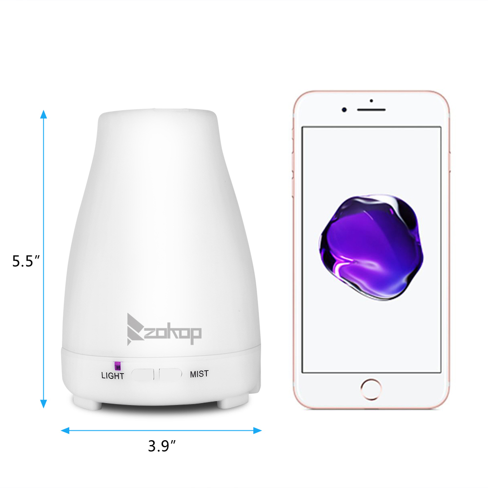 ZOKOP 2249YK 110V 450ML Color Cycling Aroma Diffuser Cold Mist Humidifier with White Controller - US Plug