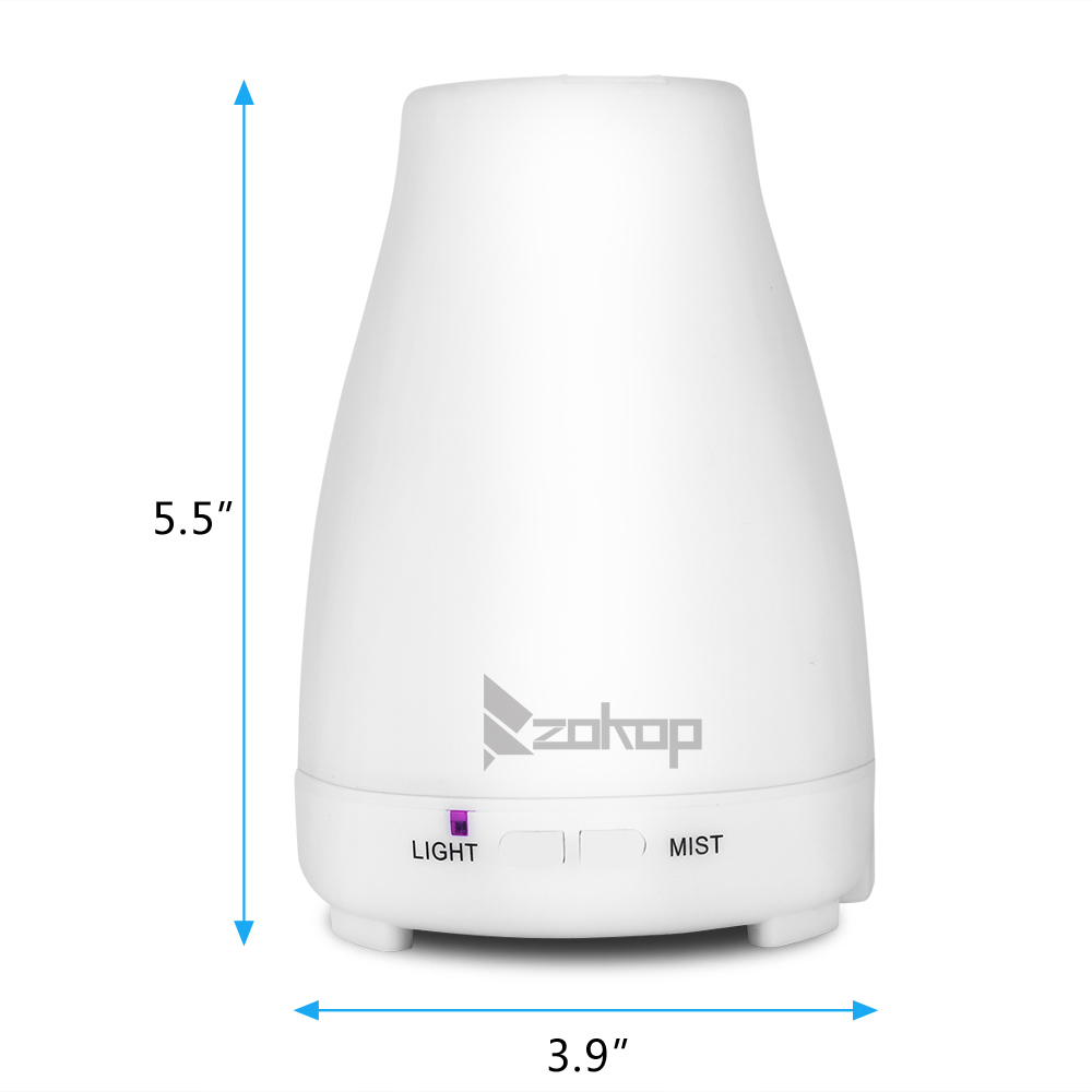 ZOKOP 2249YK 110V 450ML Color Cycling Aroma Diffuser Cold Mist Humidifier with White Controller - US Plug