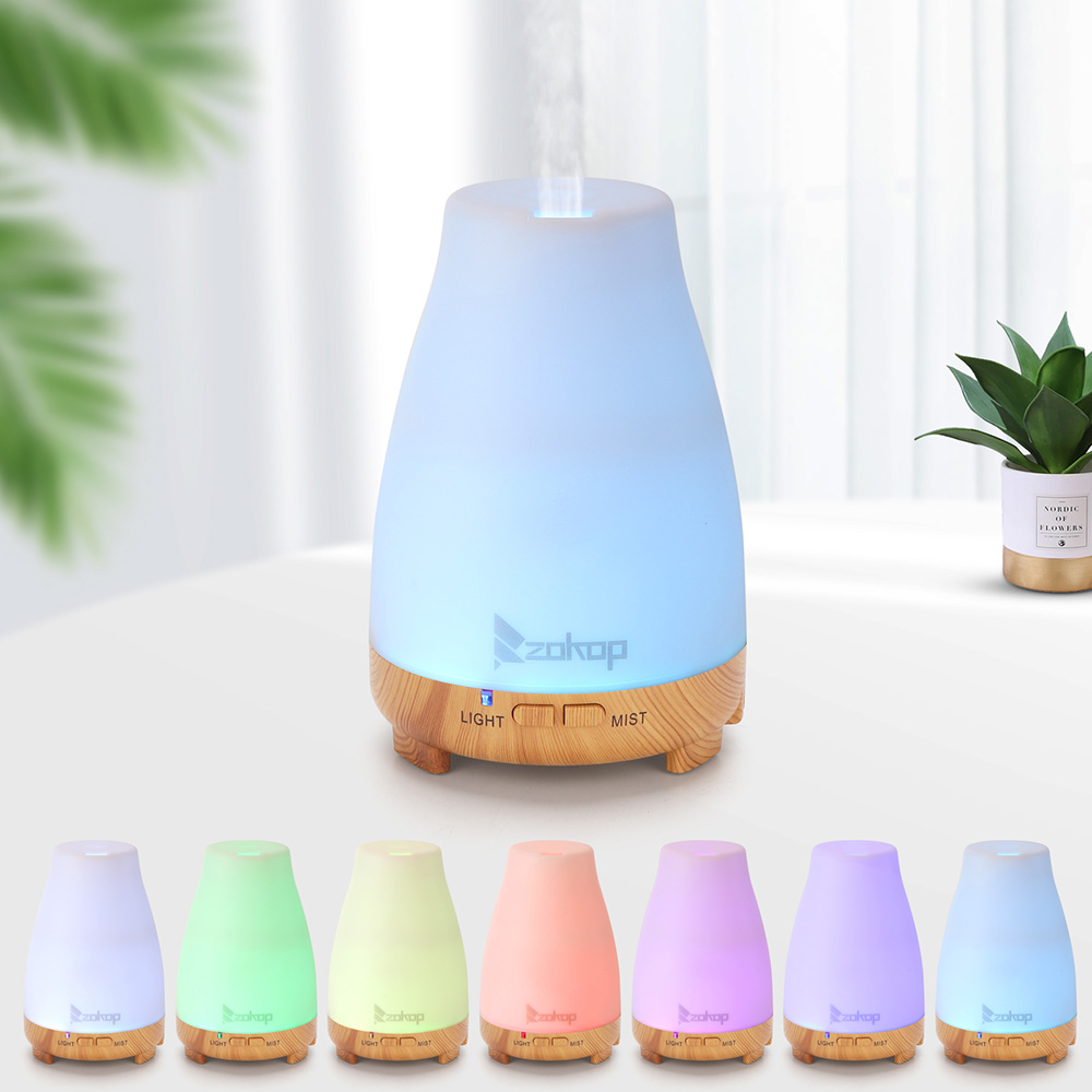 ZOKOP 2369YK 200ML Essential Oil Diffuser Cool Mist Humidifier Perfume Diffuser with White Remote Control