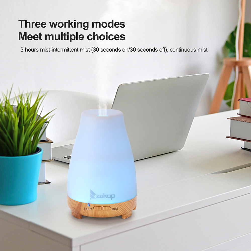 ZOKOP 2369YK 200ML Essential Oil Diffuser Cool Mist Humidifier Perfume Diffuser with White Remote Control