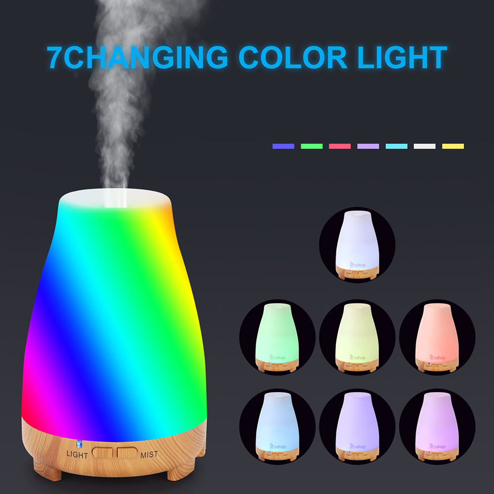 ZOKOP 2369YK 200ML Essential Oil Diffuser Cool Mist Humidifier Perfume Diffuser with White Remote Control