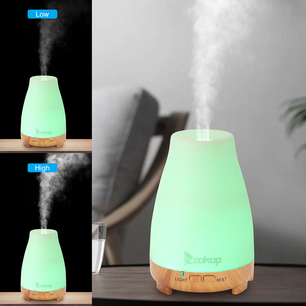 ZOKOP 2369YK 200ML Essential Oil Diffuser Cool Mist Humidifier Perfume Diffuser with White Remote Control