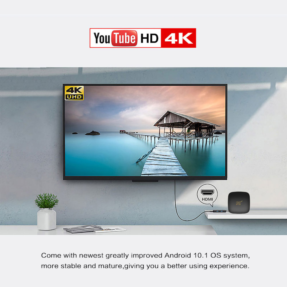 D9 5G TV BOX Android 10.0 Amlogic S905L2 1G RAM 8G ROM 2.4G+5G WIFI Bluetooth LAN