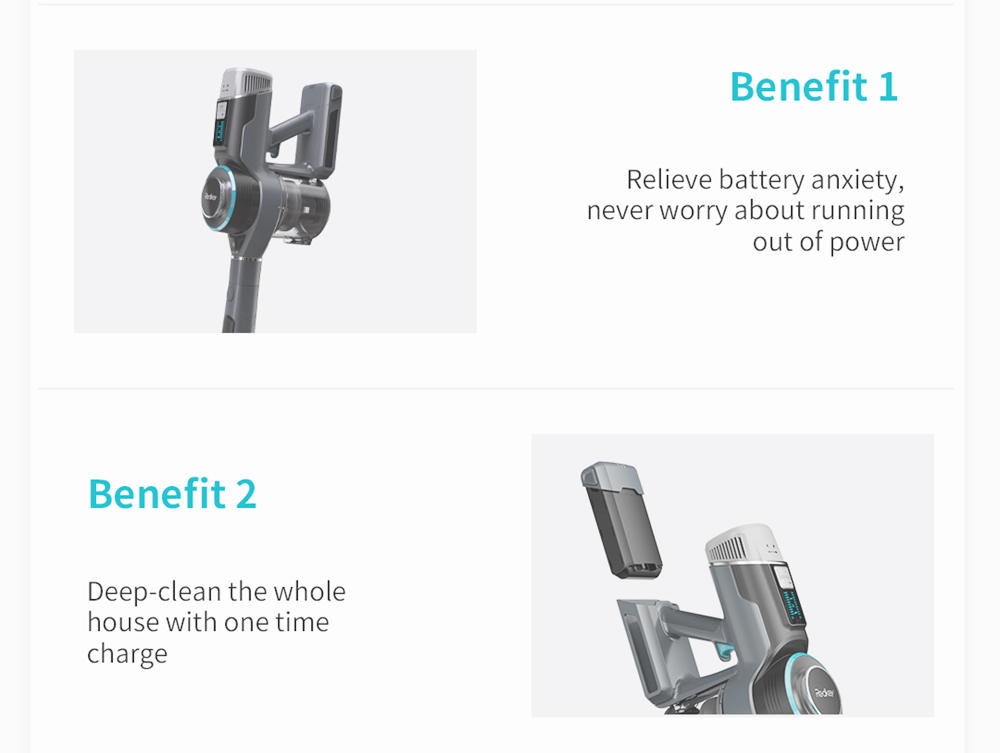 Redkey F10 Cordless Vacuum Cleaner Handheld Wireless Foldable Vacuum Cleaner ortable Cordless 23kPa Carpet Cleaner