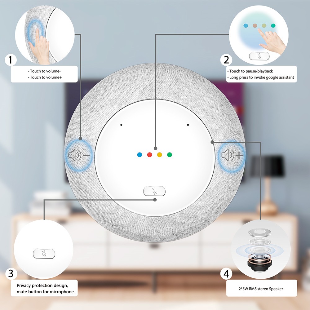 MECOOL KA1 Home Plus Google Assistant Smart Home Controller with Android TV 4K Streaming Amlogic S905X4 4G RAM 32 ROM