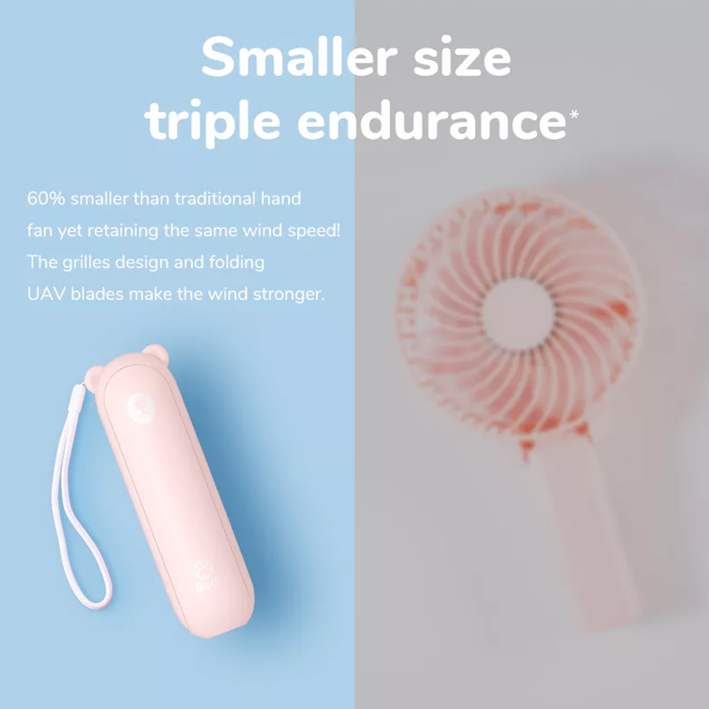 JISULIFE F8X Mini Fan Portable Fan 4800mAh Enduring Silent Foldable USB Rechargeable Fan with Power Bank and Flashlight