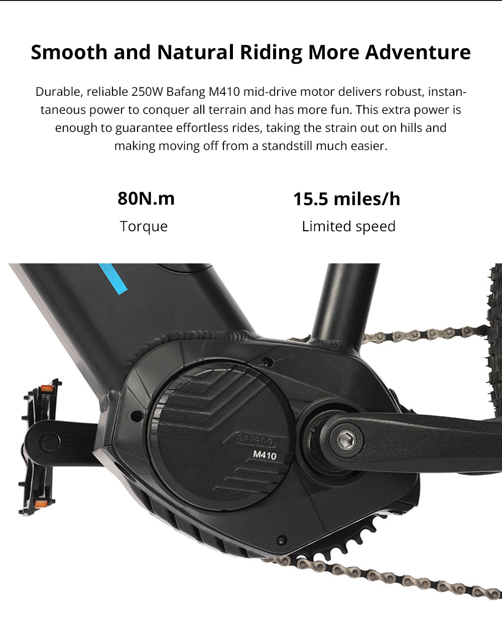 ESKUTE Netuno Pro Electric Bicycle 27.5 Inch 250W Mid-Drive Motor Bafang Mid-Motor 25Km/h Max Speed 36V 14.5Ah Battery For 80 Miles Range 11 ESKUTE Netuno Pro Electric Bicycle 250W Mid-drive Motor 14.5Ah Battery for 80 Miles Range