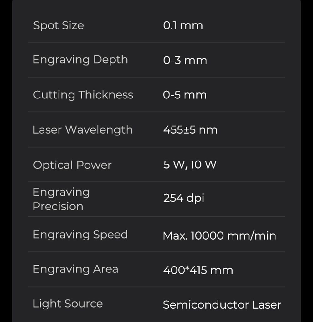 Creality CV-30 5W Portable Laser Engraving Machine Engraving Area 400x400mm