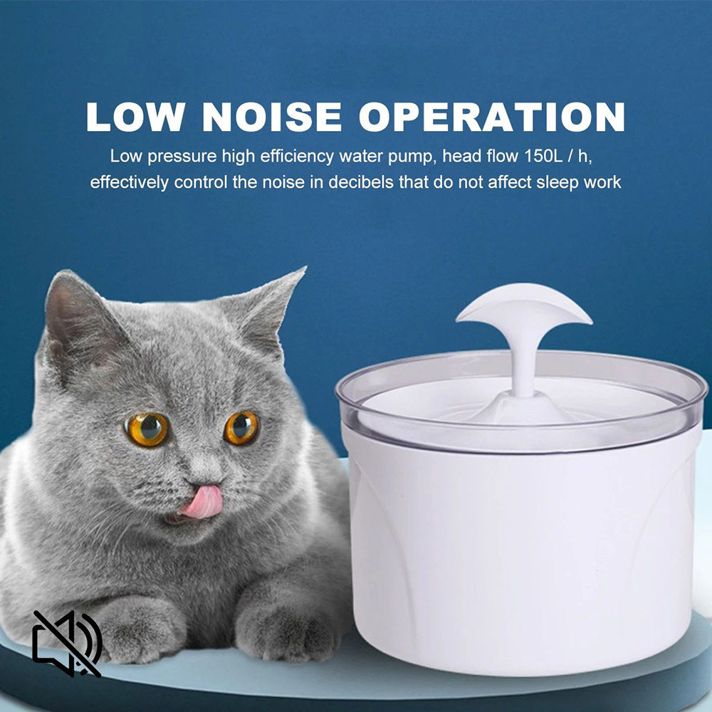 2.5L Pet Cat Water Fountain USB LED Light Automatic Circulation Activated Carbon Multi-filter Safe for Pet Drinking