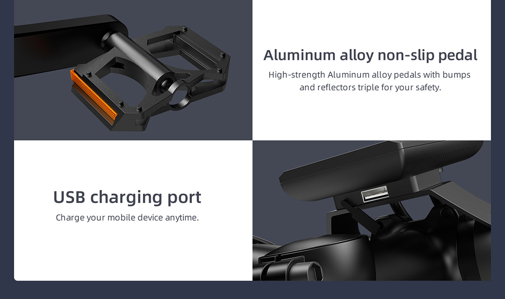 ADO D30 Electric Bicycle 250W Motor Max Speed 25km/h 36V 10.4AH 90km Max Range - Gray