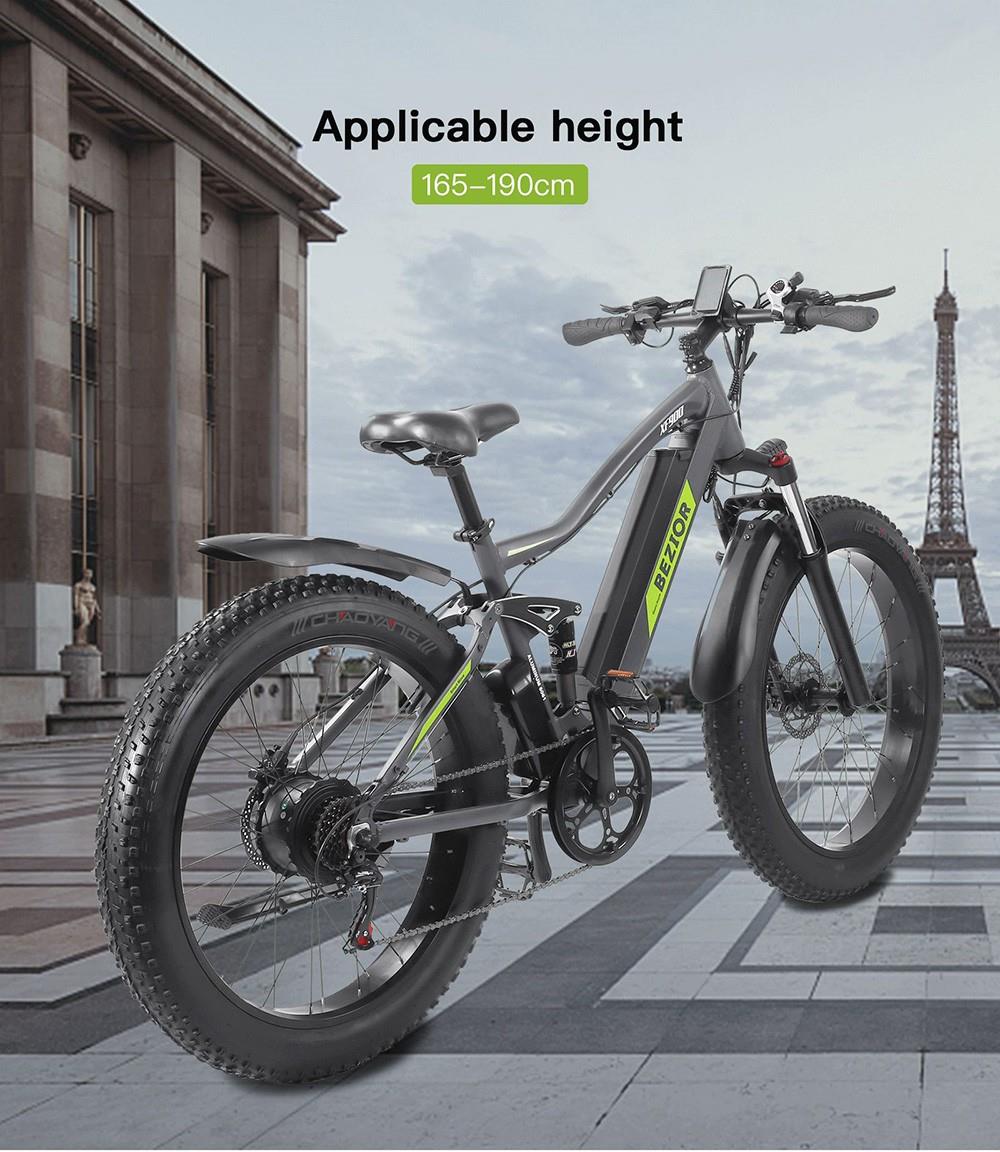 Bezior XF900 12.5Ah 48V 750W 26 Inch 45Km/h Electric Bike Max Load 120kg - Black 6 Bezior XF900 12.5Ah 48V 500W 26 Inch 45Km/h electric BIKE Max Load 120kg