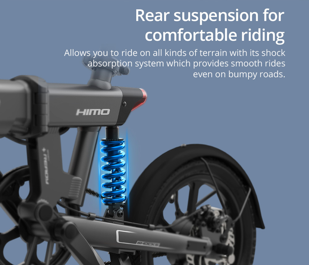 HIMO Z16 MAX Folding Electric Bicycle 16 Inch 250W Hall Brushless DC Motor Dual Disc Brake Up To 80km Range Max Speed 25km/h 10Ah Battery IPX7 Waterproof Smart Display - White 21 HIMO Z16 MAX Folding Electric Bicycle 16 Inch 250W Hall Brushless DC Motor Dual Disc Brake Up To 80km Range Max Speed 25km/h 10Ah Battery IPX7 Waterproof Smart Display - White