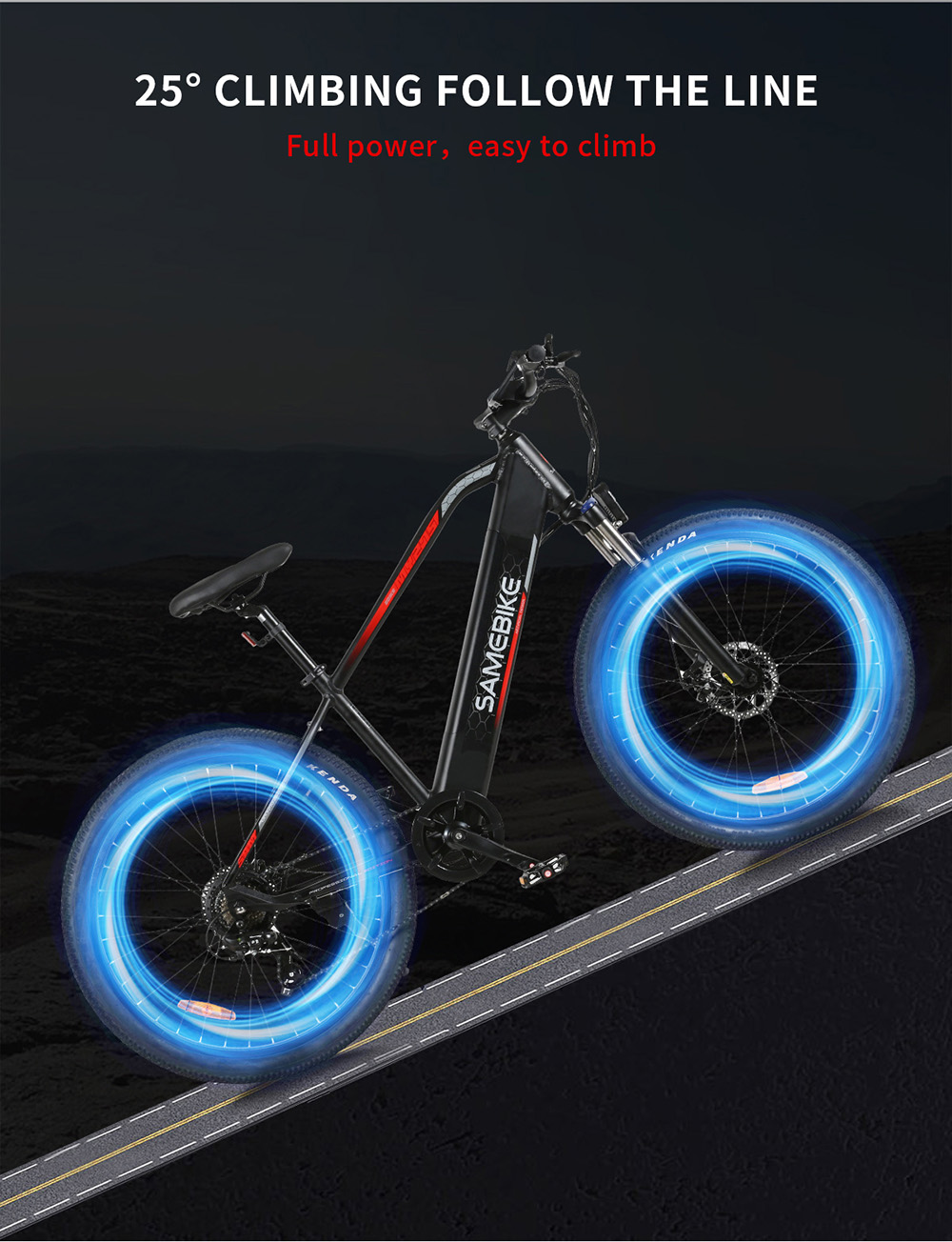 SAMEBIKEMY-275 10.4Ah 500W 48V 27.5inch Electric Bike 15mph Top Speed 80km Mileage Range Max Load 150kg
