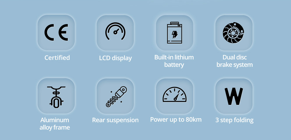 HIMO Z16 MAX Folding Electric Bicycle 16 Inch 250W Hall Brushless DC Motor Dual Disc Brake Up To 80km Range Max Speed 25km/h 10Ah Battery IPX7 Waterproof Smart Display - White 15 HIMO Z16 MAX Folding Electric Bicycle 16 Inch 250W Hall Brushless DC Motor Dual Disc Brake Up To 80km Range Max Speed 25km/h 10Ah Battery IPX7 Waterproof Smart Display - White
