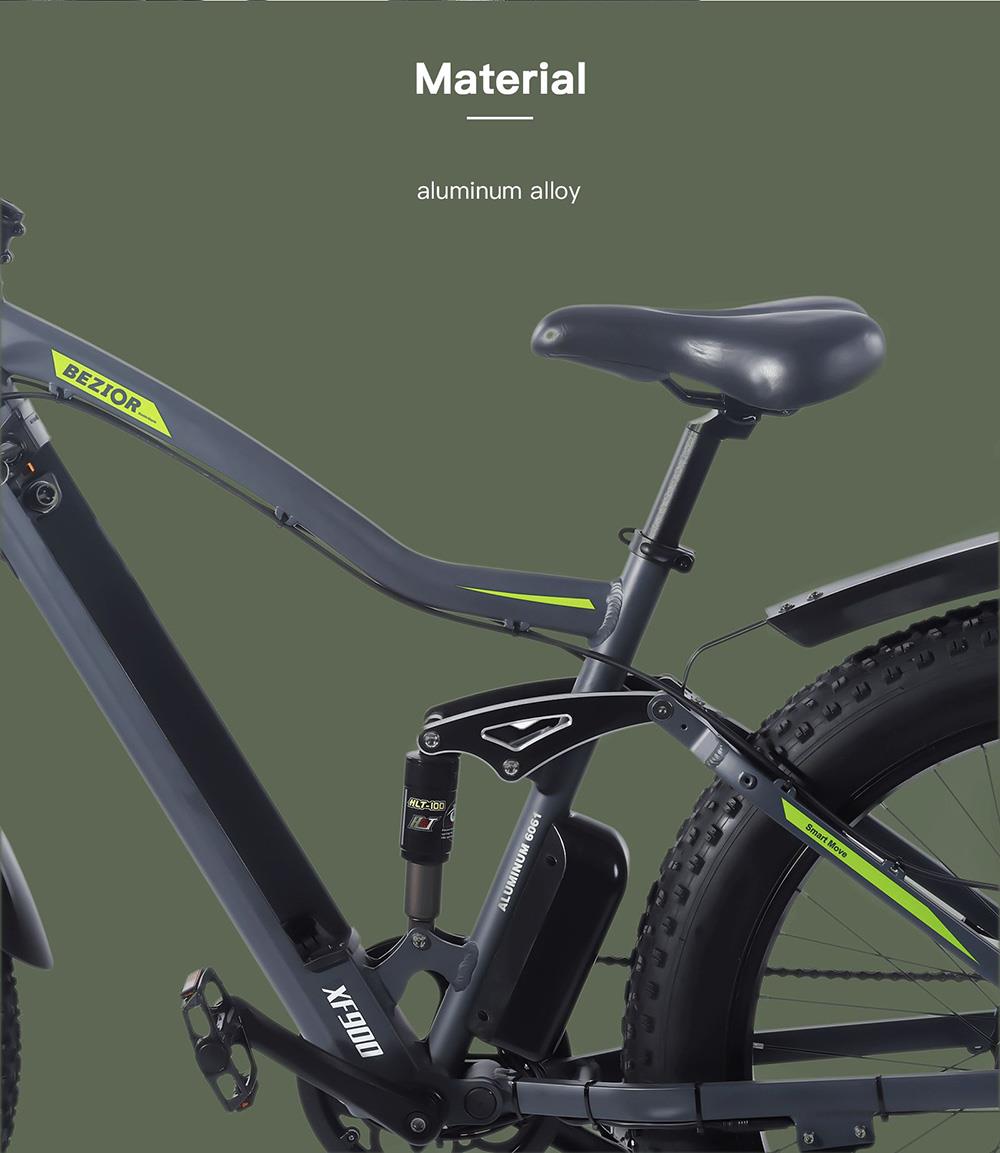Bezior XF900 12.5Ah 48V 750W 26 Inch 45Km/h Electric Bike Max Load 120kg - Black 8 Bezior XF900 12.5Ah 48V 500W 26 Inch 45Km/h electric BIKE Max Load 120kg