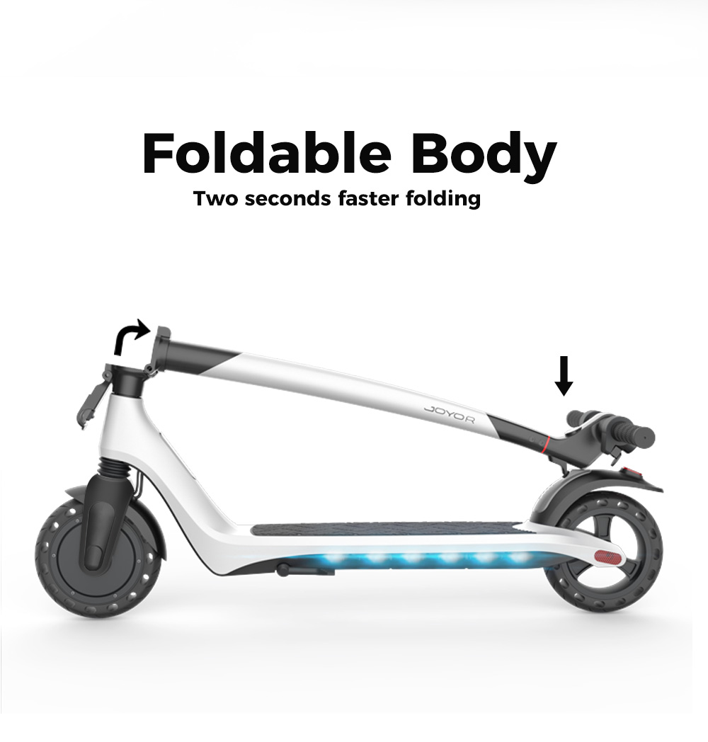 JOYOR A3 Folding Electric Scooter 8 Inch Tires 350W M36V 7.8Ah 25km/h Top Speed 25KM Max Mileage City E-Scooter - Black