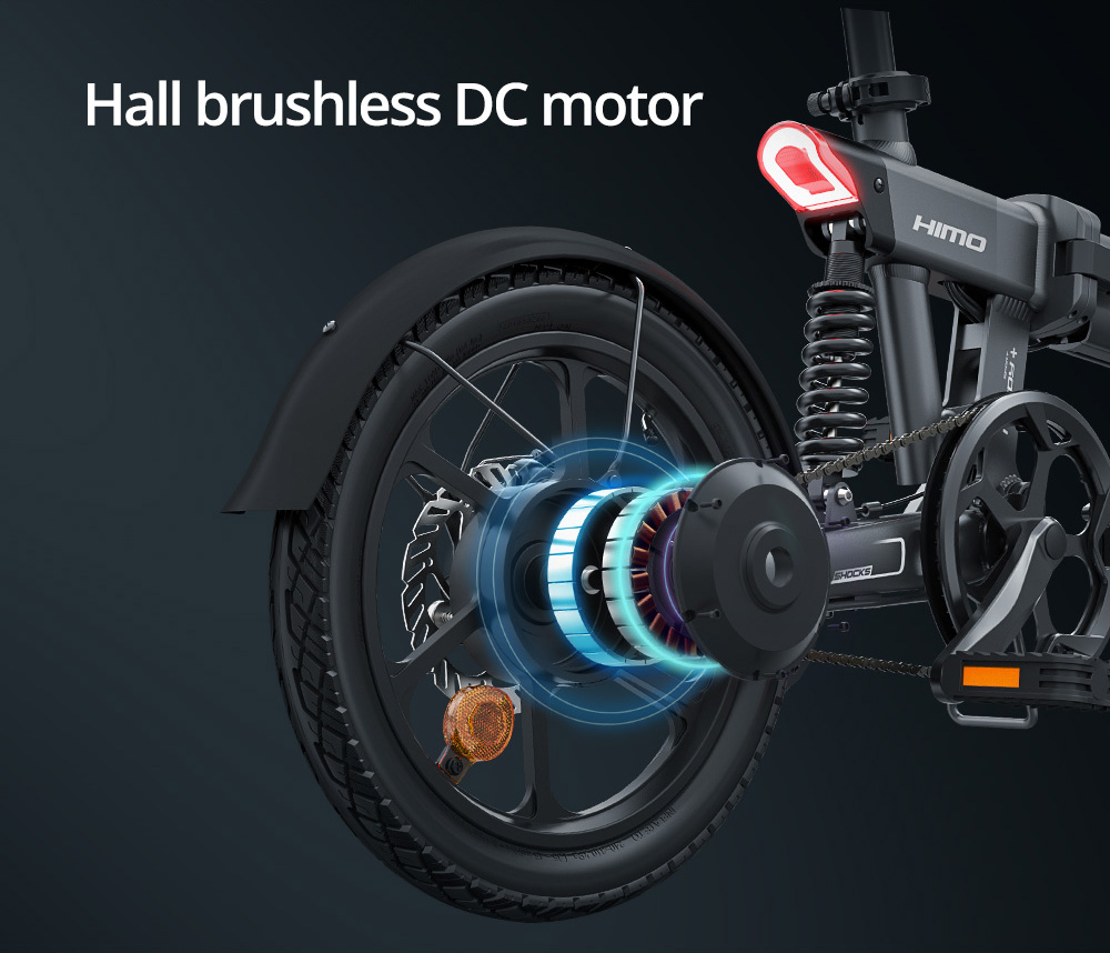 HIMO Z16 MAX Folding Electric Bicycle 16 Inch 250W Hall Brushless DC Motor Dual Disc Brake Up To 80km Range Max Speed 25km/h 10Ah Battery IPX7 Waterproof Smart Display - White 17 HIMO Z16 MAX Folding Electric Bicycle 16 Inch 250W Hall Brushless DC Motor Dual Disc Brake Up To 80km Range Max Speed 25km/h 10Ah Battery IPX7 Waterproof Smart Display - White