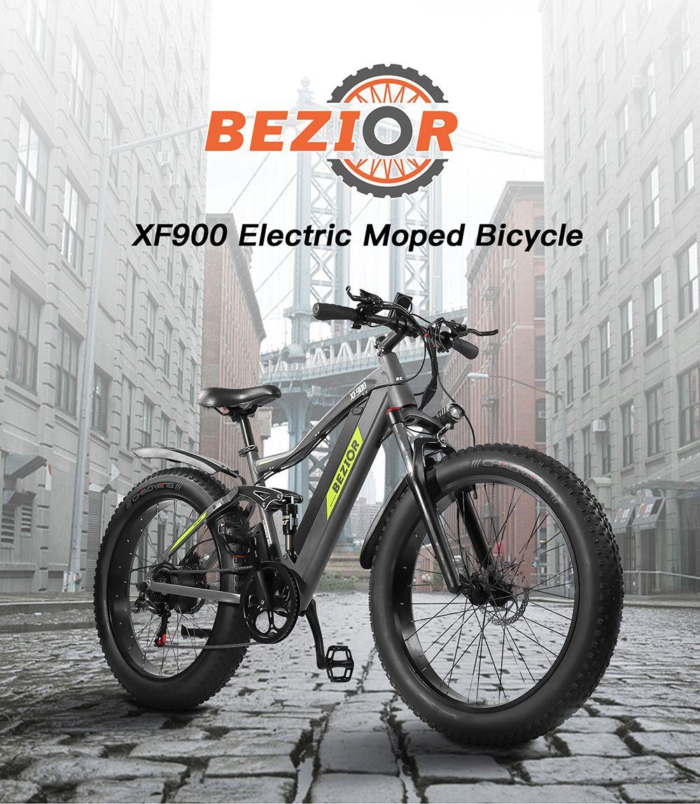 Bezior XF900 12.5Ah 48V 750W 26 Inch 45Km/h Electric Bike Max Load 120kg - Black 4 Bezior XF900 12.5Ah 48V 500W 26 Inch 45Km/h electric BIKE Max Load 120kg