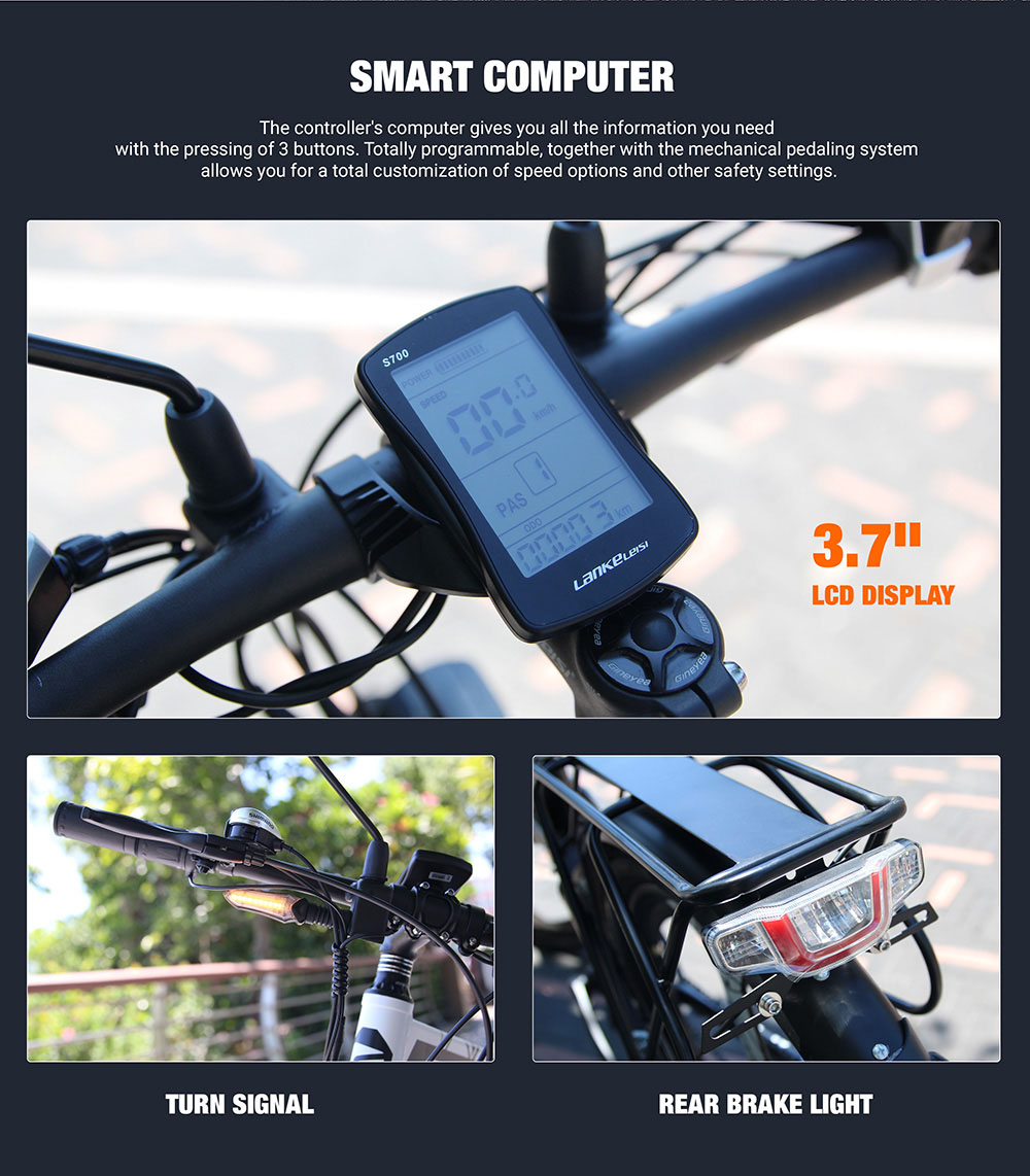 Cyrusher XF770 Folding Electric Bike 500W 48V 10 Ah Hidden Battery 7 Speed Mountain E-bike - Red