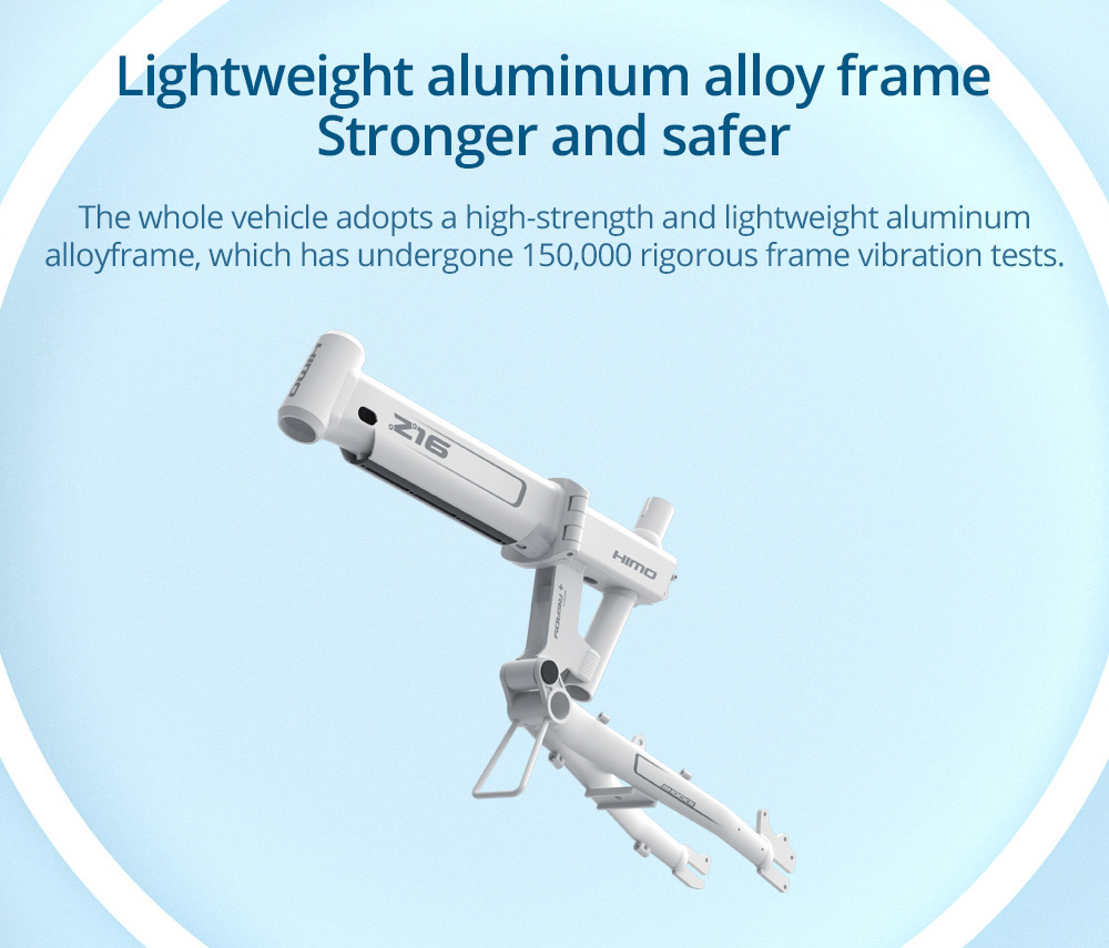 HIMO Z16 MAX Folding Electric Bicycle 16 Inch 250W Hall Brushless DC Motor Dual Disc Brake Up To 80km Range Max Speed 25km/h 10Ah Battery IPX7 Waterproof Smart Display - White 19 HIMO Z16 MAX Folding Electric Bicycle 16 Inch 250W Hall Brushless DC Motor Dual Disc Brake Up To 80km Range Max Speed 25km/h 10Ah Battery IPX7 Waterproof Smart Display - White