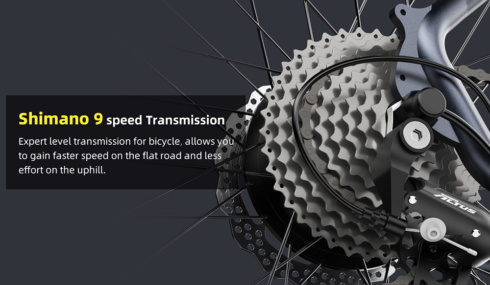 ADO D30C 36V 10.4Ah 250W 27.5in Electric Power Assist Bicycle 25km/h Max Speed 90km Mileage 9 Speed City Electric Bike Grey