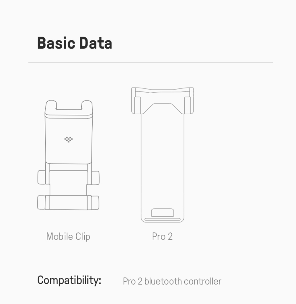 8BitDo Mobile Phone holder Gaming Clip for Pro 2 Controllers Adjustable - Black