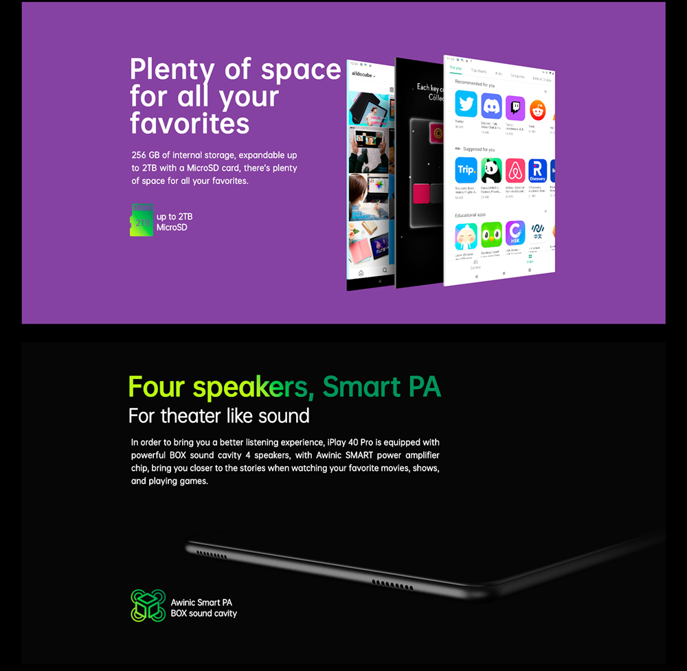 ALLDOCUBE iPlay 40 Pro UNISOC Tiger T618 octa-core Chip LTE Tablet 10.4 Inch 2000*1200 8GB RAM 256GB ROM Android 11 without Keyboard