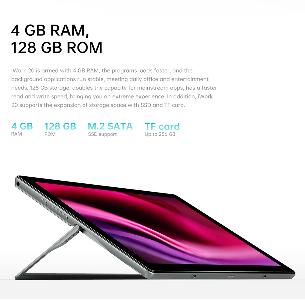 ALLDOCUBE iWork 20 PC Tablet 10.1'' IPS Screen 2C 2T Intel Celeron Processor 4GB RAM 128GB ROM Intel Support 4K Video without Keyboard