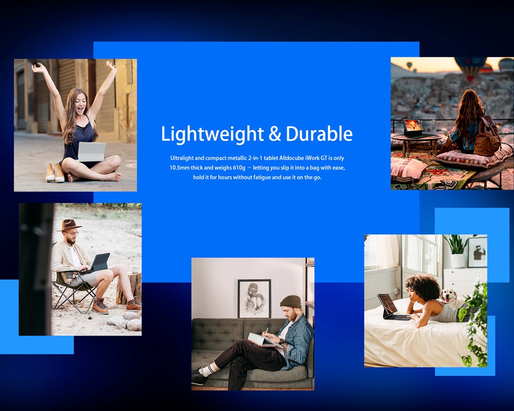 ALLDOCUBE iWork GT 2 in 1 Tablet Windows 11 i5-1135G7 CPU 16GB LPDDR4x 512GB PCIE SSD, 11'' Laptop Keyboard Not Included