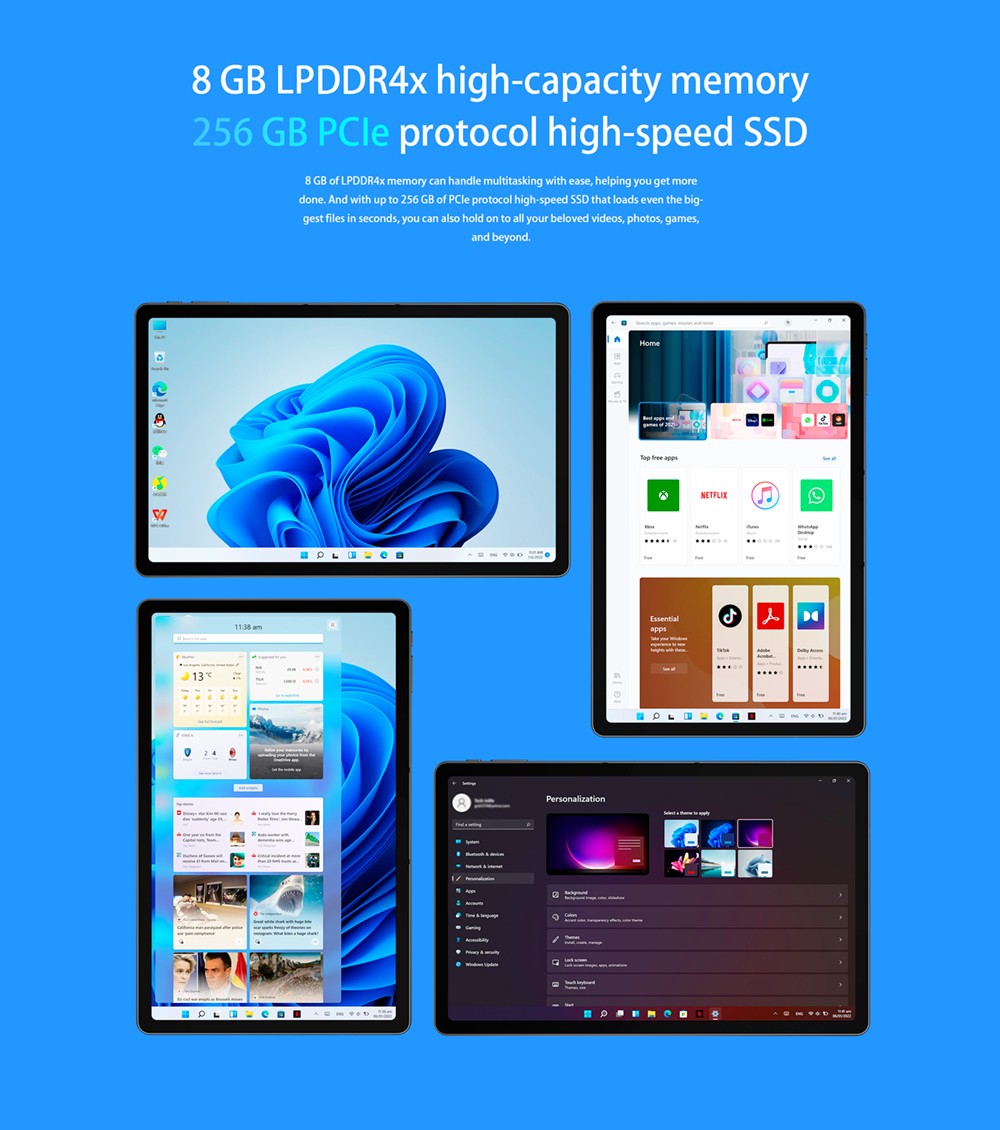 ALLDOCUBE iWork GT 2 in 1 Tablet Windows 11 i3-1115G4 CPU, 8GB LPDDR4x 256GB PCIE SSD, 11'' Laptop Keyboard Not Included