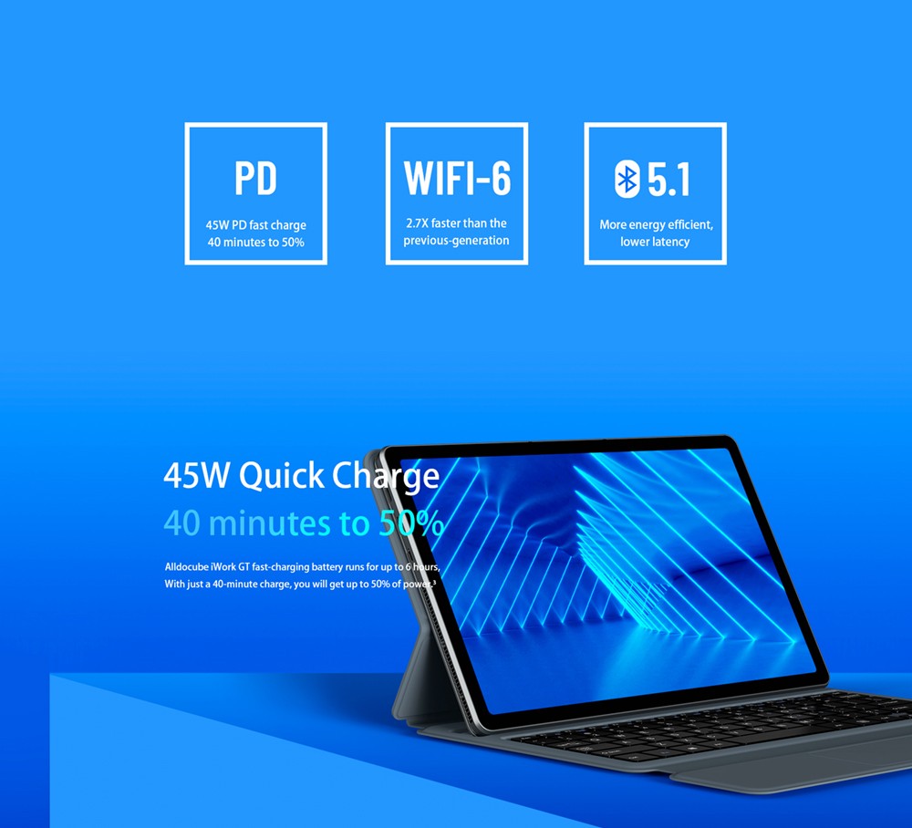 ALLDOCUBE iWork GT 2 in 1 Tablet Windows 11 i3-1115G4 CPU, 8GB LPDDR4x 256GB PCIE SSD, 11'' Laptop Keyboard Not Included