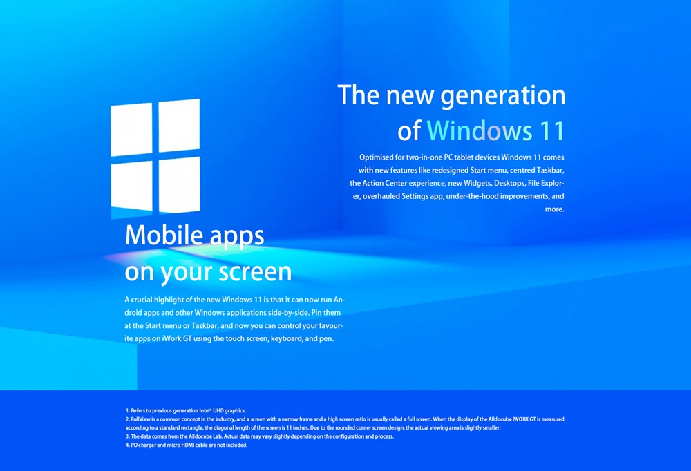 ALLDOCUBE iWork GT 2 in 1 Tablet Windows 11 i5-1135G7 CPU, 8GB LPDDR4x 256GB PCIE SSD, 11'' Laptop Keyboard Not Included