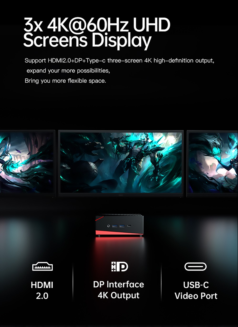 T-bao AMD Ryzen™ 5 4500U 8GB RAM 6 Cores 6 Threads SSD Licensed Windows 10 Mini PC Support RJ45 1000M*2 WiFi Bluetooth