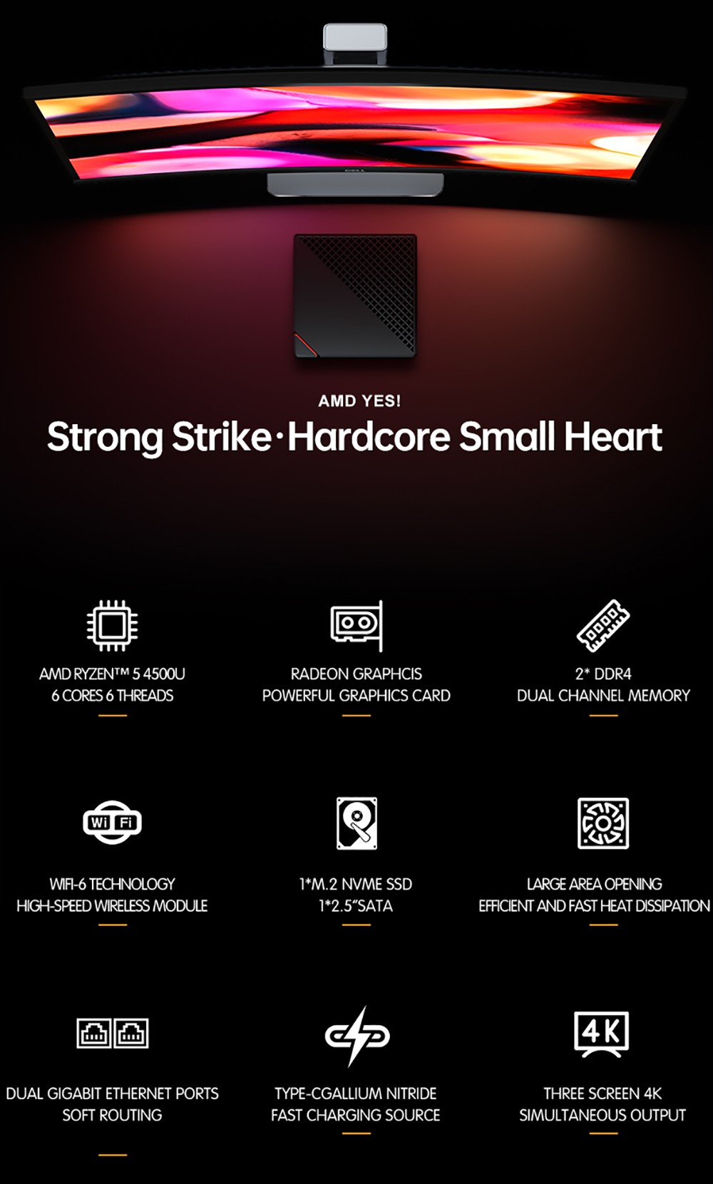 T-bao MN45 AMD Ryzen™ 5 4500U 16GB RAM 6 Cores 6 Threads SSD Licensed Windows 10 Mini PC Support RJ45 1000M*2 WiFi Bluetooth 14 T-bao MN45 AMD Ryzen™ 5 4500U 16GB RAM 6 Cores 6 Threads SSD Licensed Windows 10 Mini PC Support RJ45 1000M*2 WiFi Bluetooth