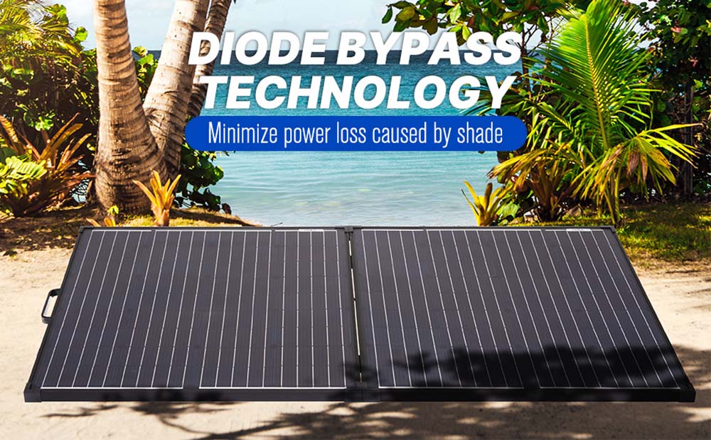 ATEM POWER 160W Portable Monocrystalline Solar Panel Without Glass 20A MPPT Controller with USB Output for RV Camping