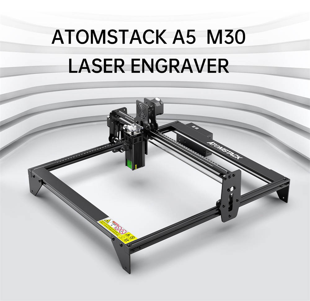 Atomstack A5 M30 5.5W Laser Engraver, 0.31*0.5mm Ultra-Fine Compressed Spot, Printing Size 410*400mm