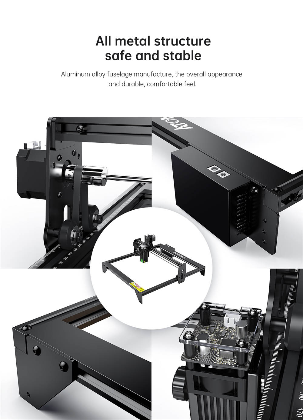 ATOMSTACK A5 M30 30W Laser Engraving Machine Ultra-Fine Compression Laser Printing Size 410 x 400mm