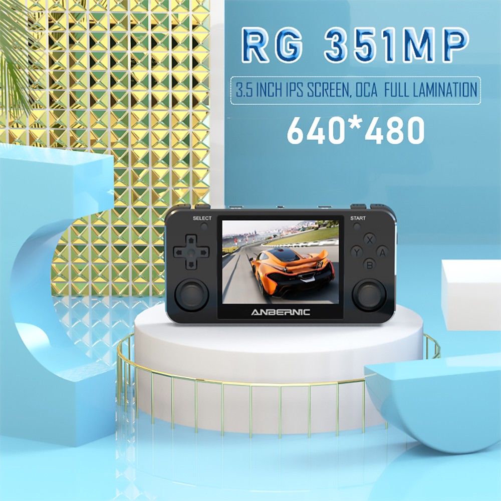 Anbernic RG351MP 16GB Portable Game Player 3.5'' Upgraded IPS Screen 2500+ Games Open Source Linux System - Matte Black