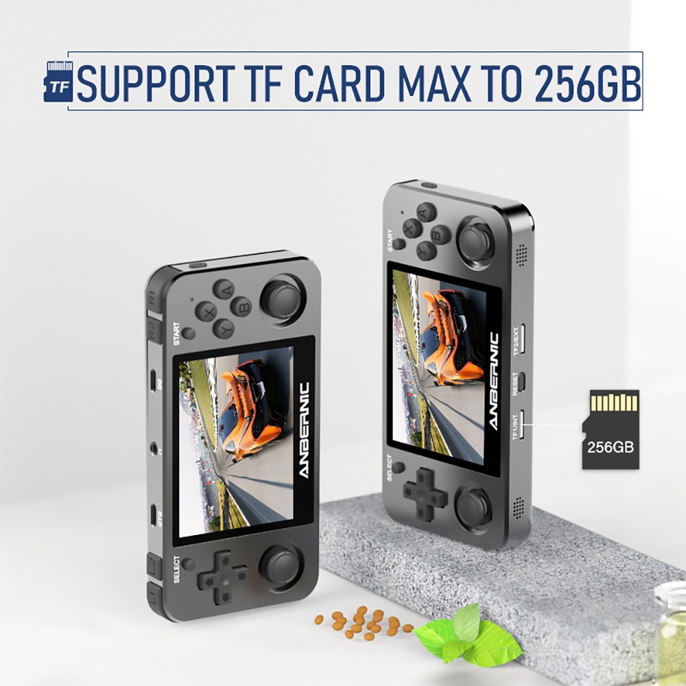 Anbernic RG351MP 16GB Portable Game Player 3.5'' Upgraded IPS Screen 2500+ Games Open Source Linux System - Matte Black