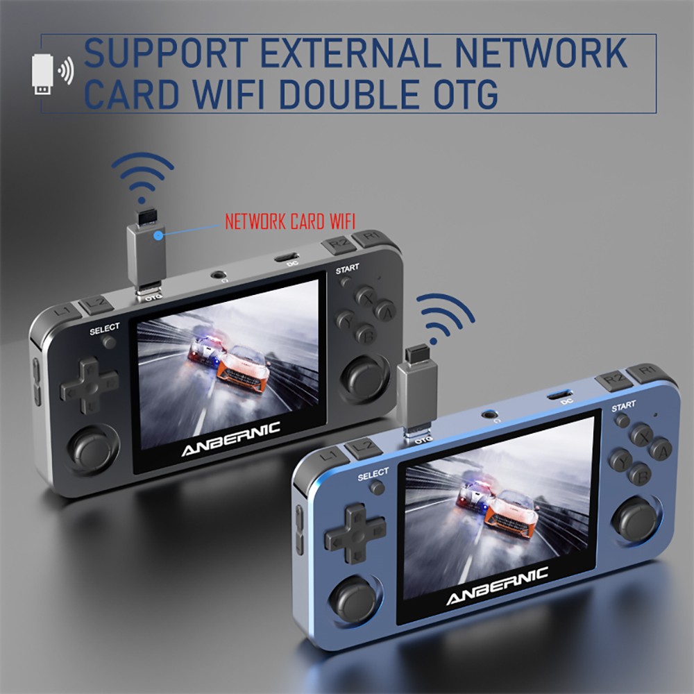 Anbernic RG351MP 16GB Portable Game Player 3.5'' Upgraded IPS Screen 2500+ Games Open Source Linux System - Matte Black