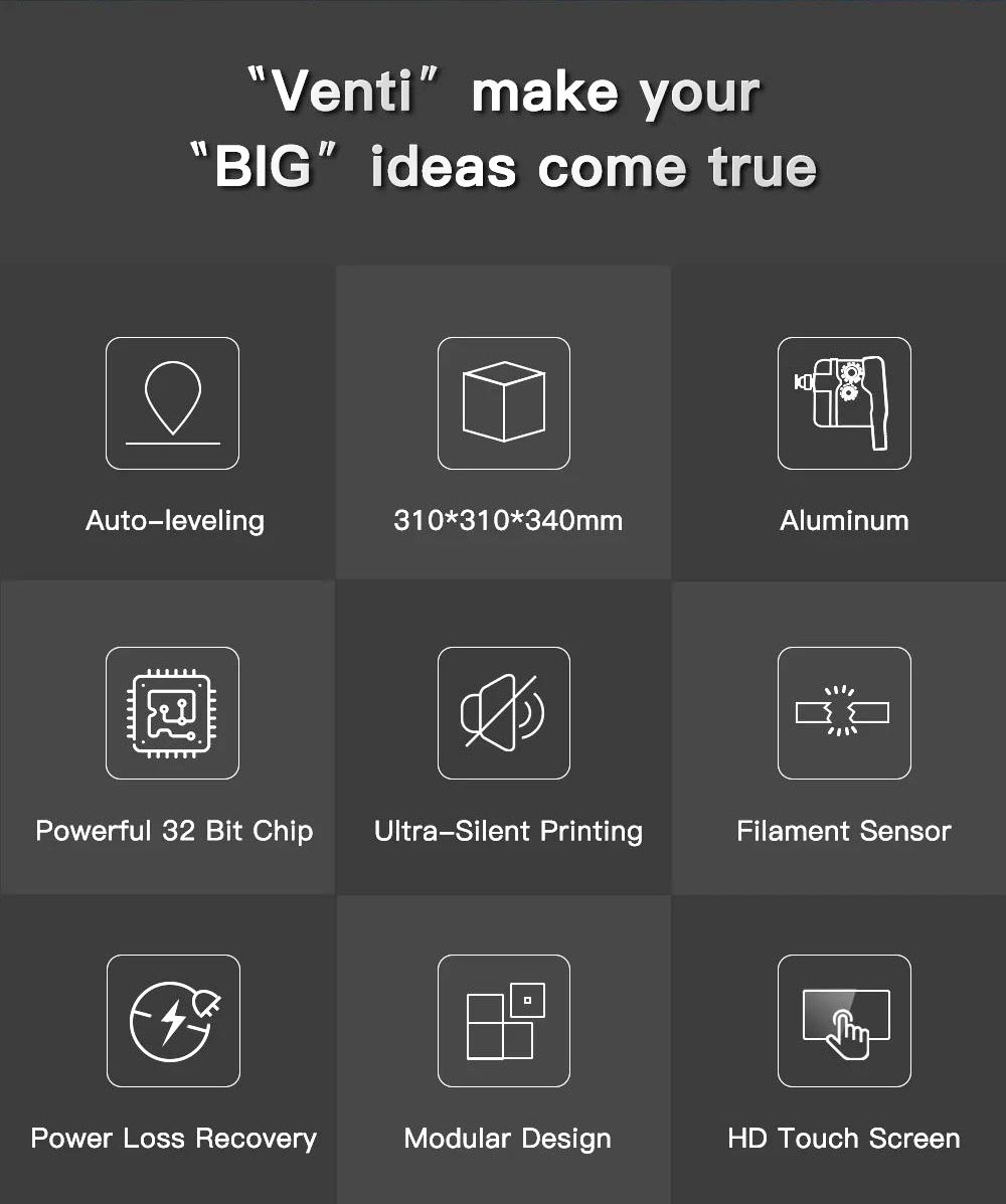 BIQU B1 SE Plus 3D Printer 32Bit Control Board with TMC Drive Automatic Leveling Printing Size 310x310x340mm