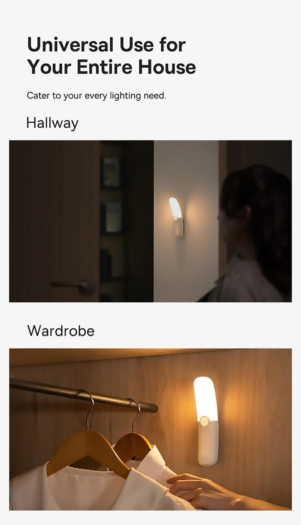 Baseus Sunshine Series Crescents PIR Motion Sensor Night Light for Corridor Bedside Bedroom Toilet