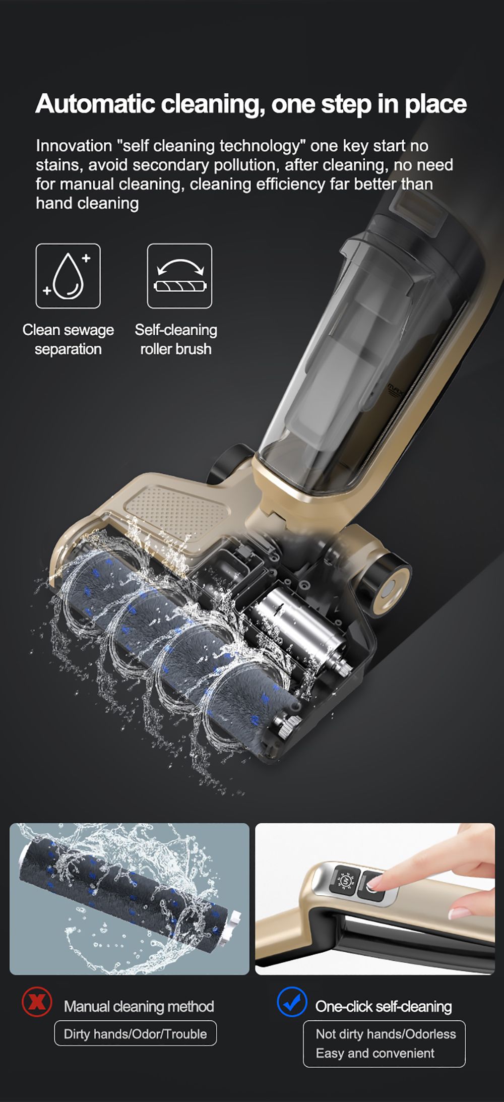 Bobot DEEP 832 Cordless Washer Vacuum Cleaner with UV Disinfection Suck Liquid and Solid Dust Both Dry Wet Floor