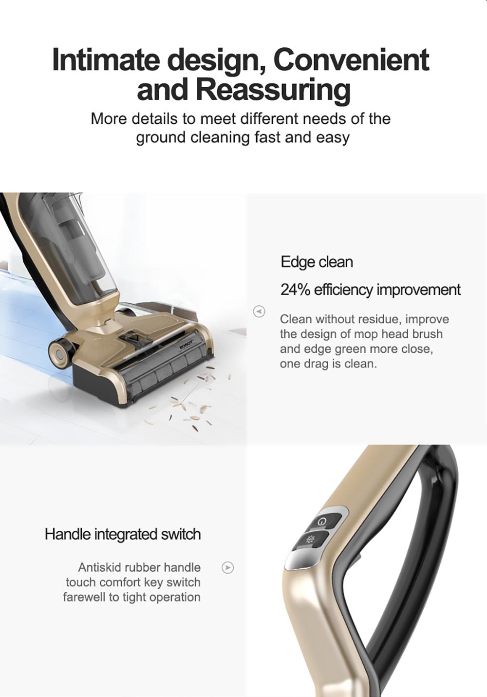 Bobot DEEP 832 Cordless Washer Vacuum Cleaner with UV Disinfection Suck Liquid and Solid Dust Both Dry Wet Floor