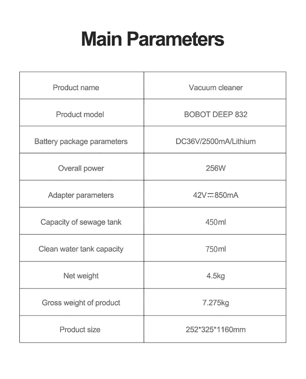 Bobot DEEP 832 Cordless Washer Vacuum Cleaner with UV Disinfection Suck Liquid and Solid Dust Both Dry Wet Floor